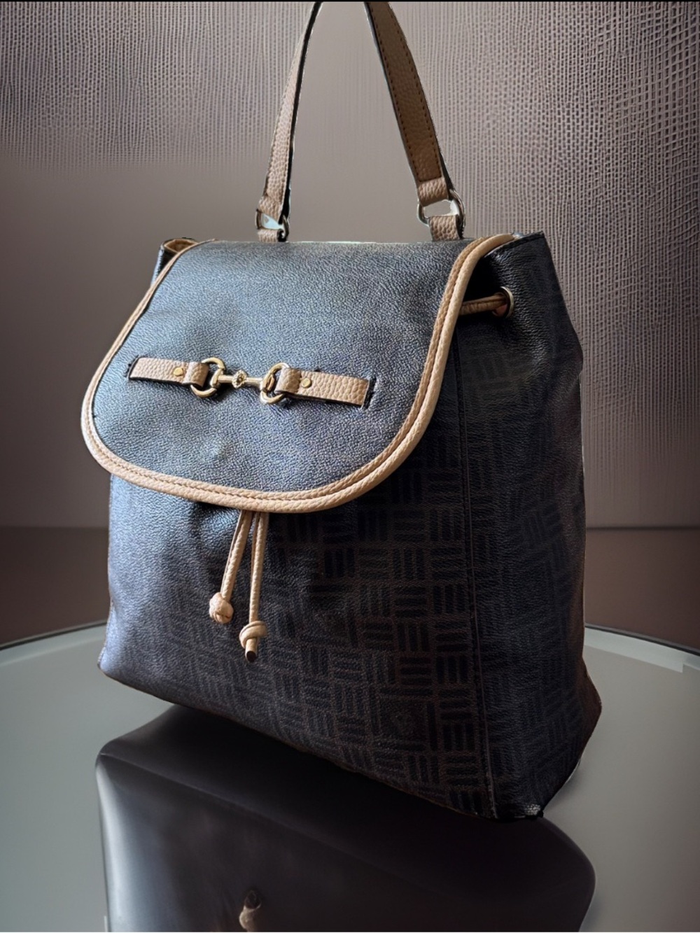 Anne Klein Logo Horsebit Backpack ๐ค
